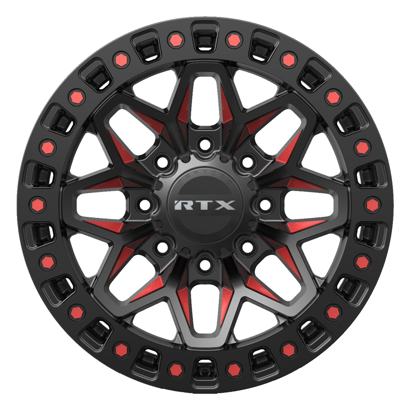 RTX | Zion 18x9 8x180 ET20 CB125.1 Gloss Black Milled Red