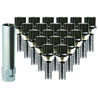 Ceco | (20) Boulon 6 Spline 15x1.25 28mm Longueur Chrome