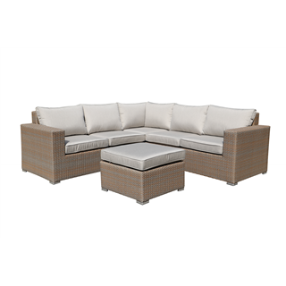 MOSS | 6pcs alu modular,BEIGE wicker, Table ottoman, 3 Boxes