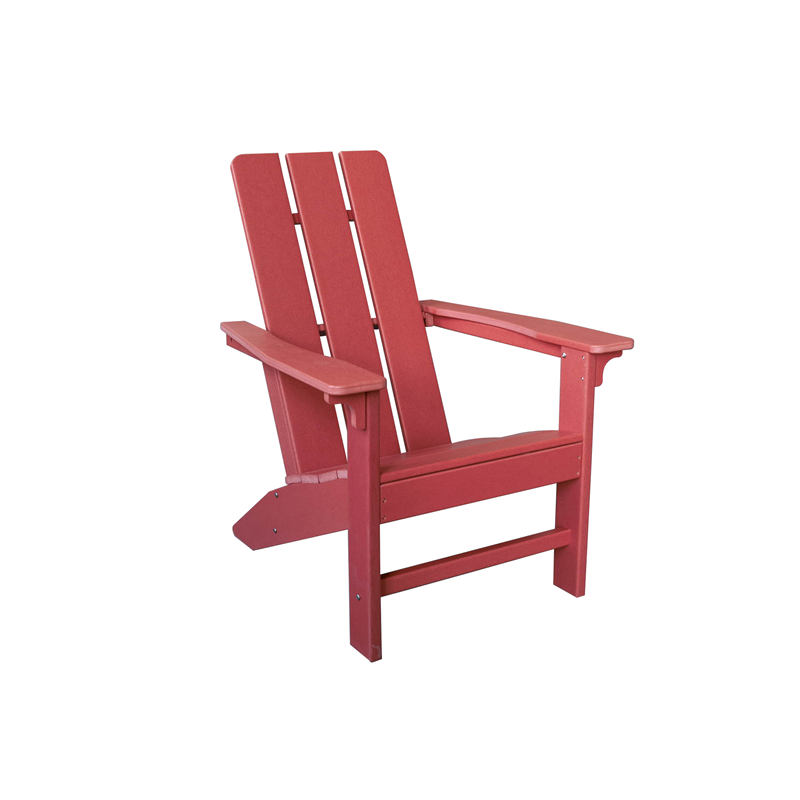 MOSS | Chaise Adirondack moderne en HDPE dossier plat et accoudoirs ROUGE