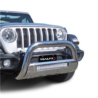 TrailFX | 3.5" OVAL BULL BAR W. LIGHT OP PSS - Gladiator / Wrangler (JL) 2018-2023