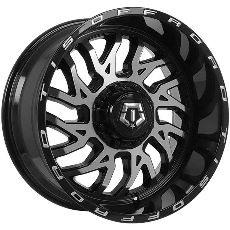 TIS Wheels | 544 22x12.0 ET-44 - Noir lustre - Facade machinee