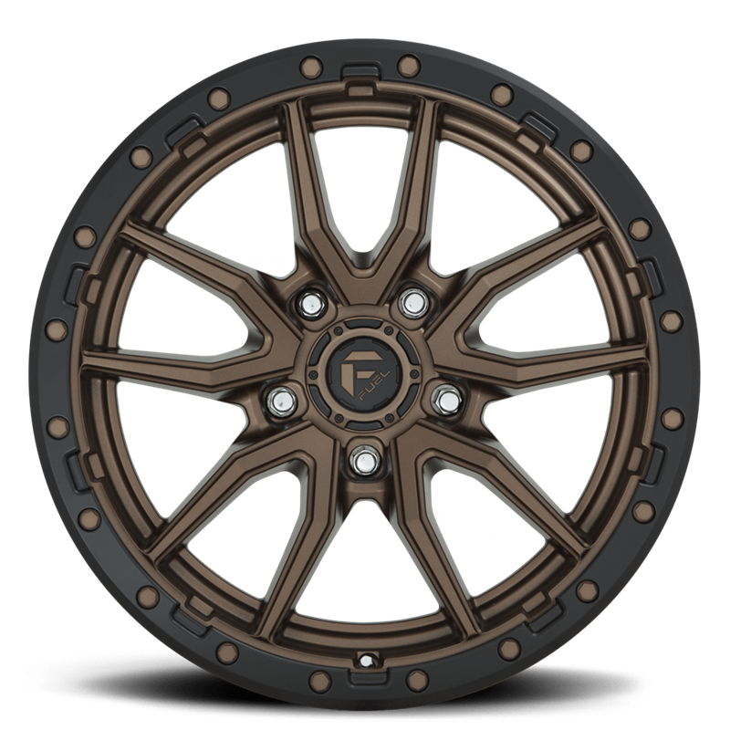 Fuel Off-Road Wheels | Rebel D681 17x9.0 ET-12 - Matte Bronze / Black Bead Ring
