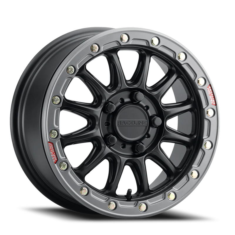 Raceline | Alpha Beadlock UTV A14BG 15x7.0 ET53 - Satin Black / Gunmetal Beadlock Ring