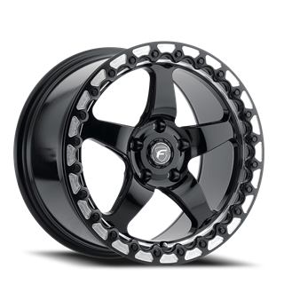 Forgestar | D5 Beadlock  17x10.0 ET45 - Gloss Black / Forged Beadlock Ring