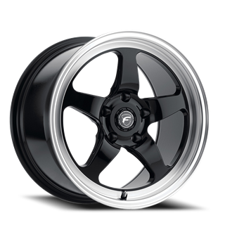 Forgestar | D5 Drag  18x12.0 ET50 - Gloss Black / Machined Lip