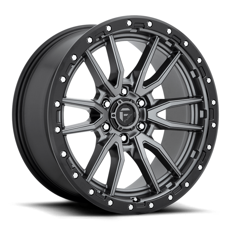 Fuel Off-Road Wheels | Rebel D680 20x9.0 ET1 - Matte Gunmetal / Black Bead Ring