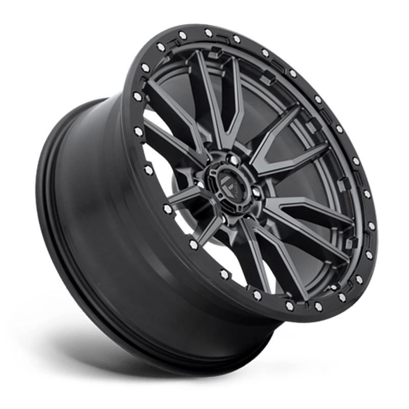 Fuel Off-Road Wheels | Rebel D680 20x9.0 ET1 - Matte Gunmetal / Black Bead Ring