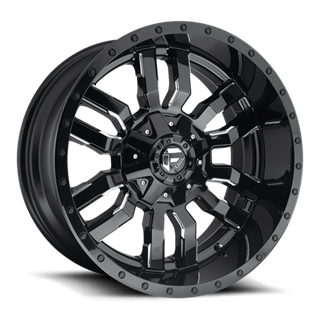 Fuel Off-Road Wheels | Sledge D595 20x9.0 ET1 - Gloss Black / Milled