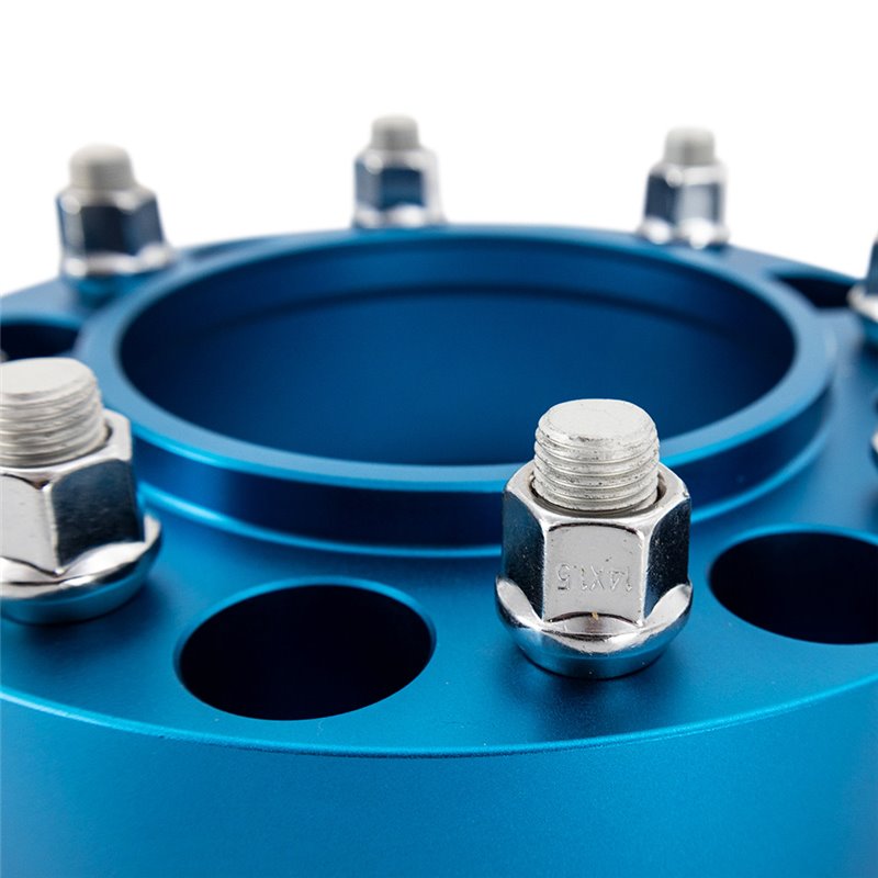 Mishimoto | Wheel Spacers, 6x135, 87.1 Center Bore, M14x1.5, 25mm Thick, Blue - Expedition / F-150 / Navigator 2015-2023