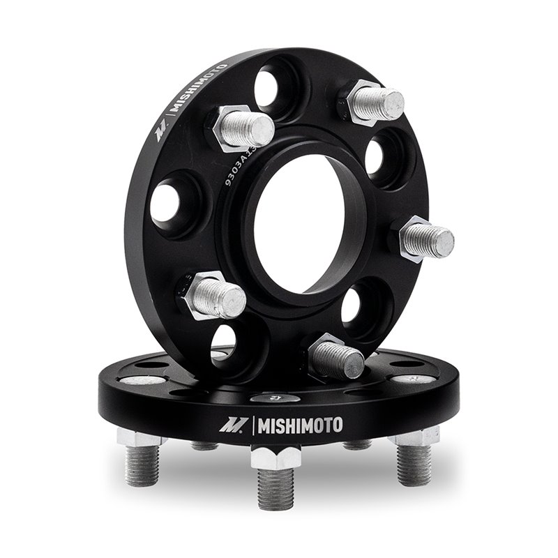 Mishimoto | Wheel Spacers, 5x114.3, 66.1 Center Bore, M12x1.5, 25mm Thick, Black - Infiniti / Nissan 1987-2023