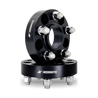 Mishimoto | Wheel Spacers, 5x100, 56.1 Center Bore, M12x1.25, 25mm Thick, Black - Saab / Scion / Subaru / Toyota 1993-2023