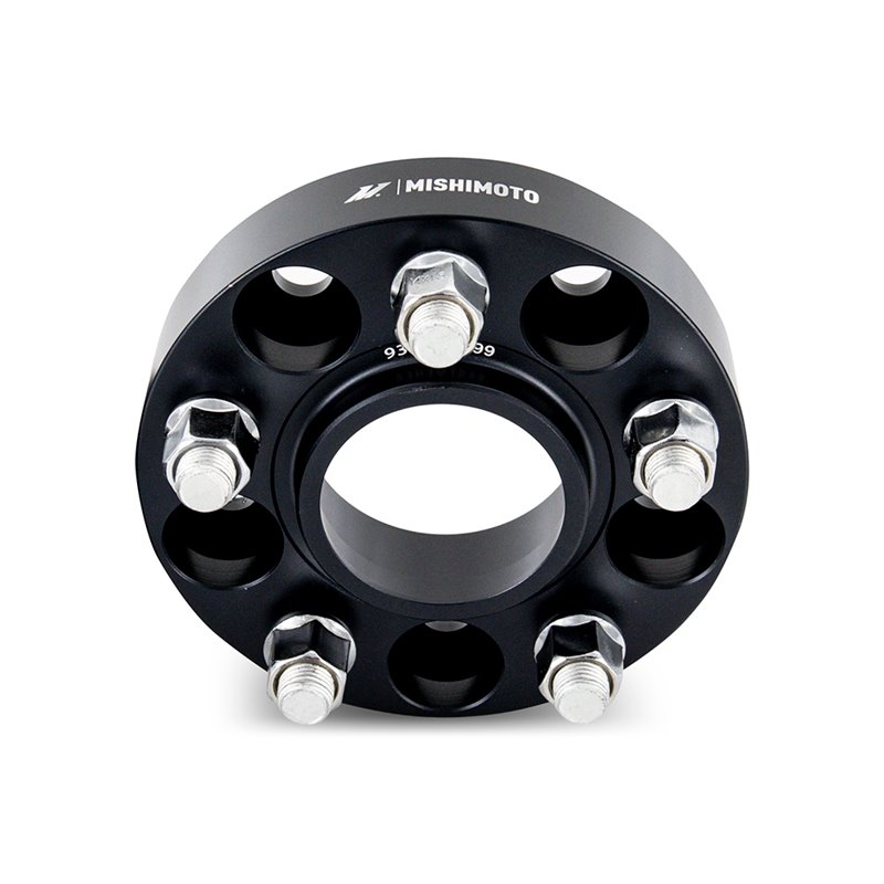 Mishimoto | Wheel Spacers, 5x100, 56.1 Center Bore, M12x1.25, 25mm Thick, Black - Saab / Scion / Subaru / Toyota 1993-2023