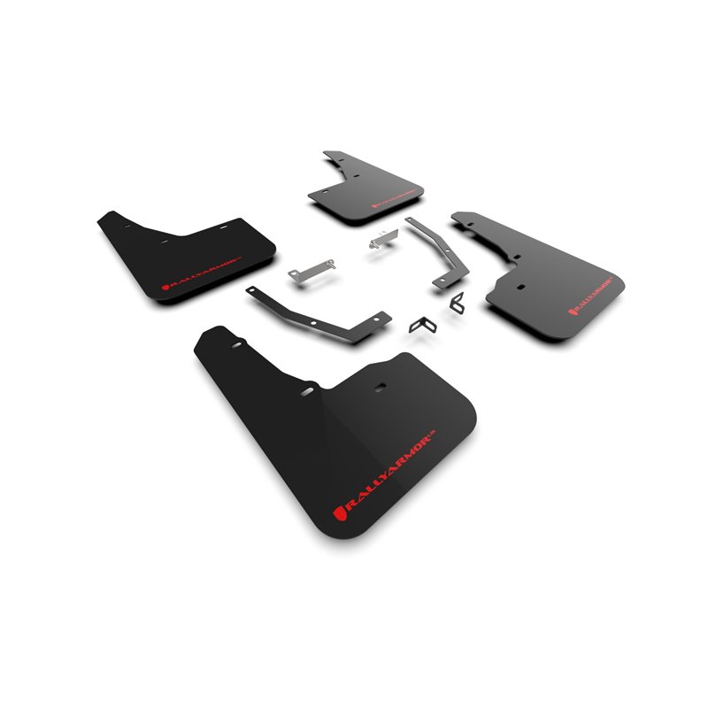 RallyArmor | Black UR Mud Flap Logo Rouge - Forester 2025 RallyArmor Garde-boue