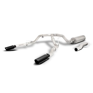 Gibson | Black Elite Cat-Back Dual Split Exhaust System Stainless - Escalade ESV / Suburban / Yukon XL 6.2L 2021-2023