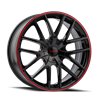 TOUREN | TR60 17x7.5 ET42 - Gloss Black With Red Ring