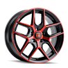 TOUREN | TR79 20x9.0 ET35 - Gloss Black Machined With Red