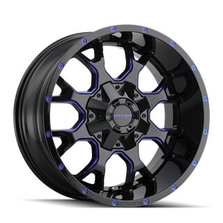 Mayhem | WARRIOR 20x9.0 ET18 - Gloss Black Milled Prism Blue