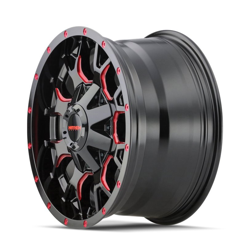 Mayhem | WARRIOR 20x9.0 ET0 - Gloss Black Milled Prism Red