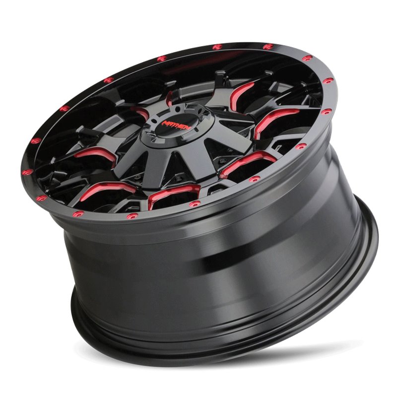 Mayhem | WARRIOR 20x9.0 ET18 - Gloss Black Milled Prism Red