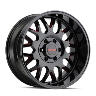 Mayhem | TRIPWIRE 20x9.0 ET18 - Gloss Black Milled Prism Red