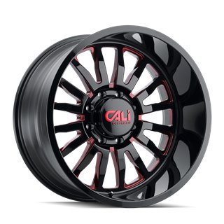 CALI Off-Road | SUMMIT 20x12.0 ET-51 - Gloss Black Milled Prism Red