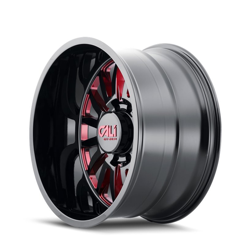 CALI Off-Road | SUMMIT 24x14.0 ET-76 - Gloss Black Milled Prism Red