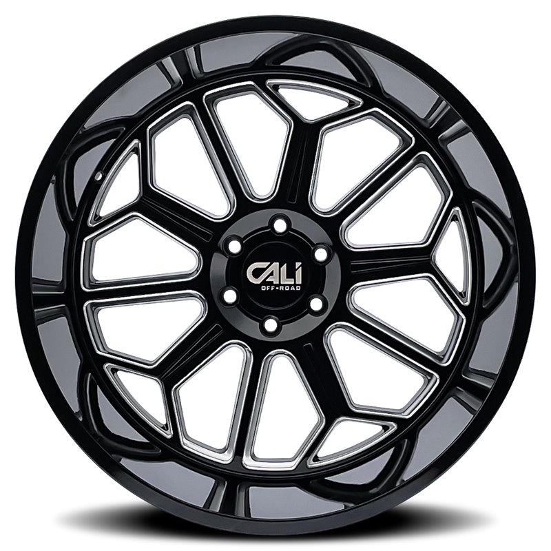CALI Off-Road | AUBURN 20x10.0 ET-25 - Gloss Black Milled