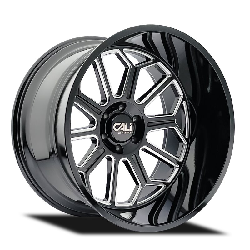 CALI Off-Road | AUBURN 24x14.0 ET-76 - Gloss Black Milled