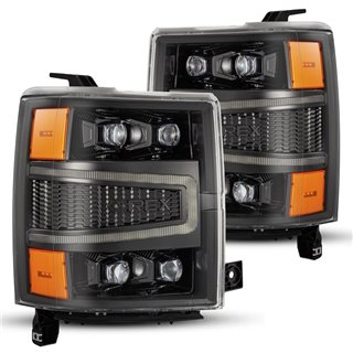 AlphaRex | LED Projector Headlights in Alpha-Black - Silverado 1500 4.3L / 5.3L / 6.2L 2014-2015