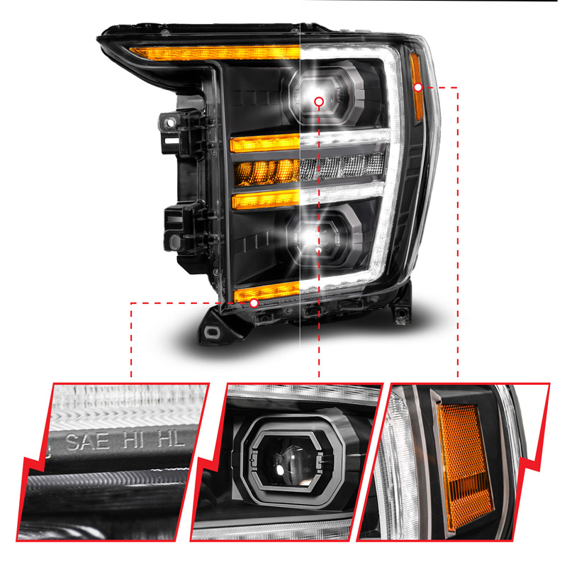 Anzo USA | LED Projector Headlights - F-150 XL / XLT 2021-2023