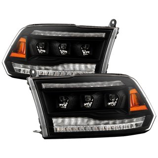SPYDER | High-Power LED Module (High Beam And Low Beam) Equipped Headlights - Black - Ram 1500 2013-2018
