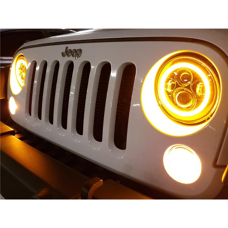 Raxiom | Axial Series LED Halo Headlights with DRL and Amber Turn Signals - Wrangler / Wrangler (JK) 1997-2018