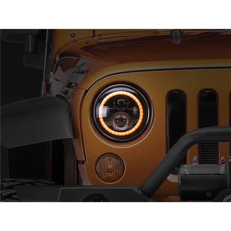 Raxiom | Axial Series LED Halo Headlights with DRL and Amber Turn Signals - Wrangler / Wrangler (JK) 1997-2018