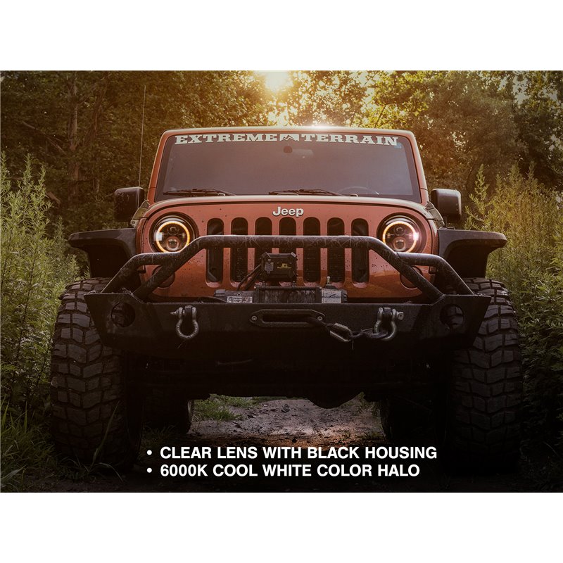 Raxiom | Axial Series LED Halo Headlights with DRL and Amber Turn Signals - Wrangler / Wrangler (JK) 1997-2018