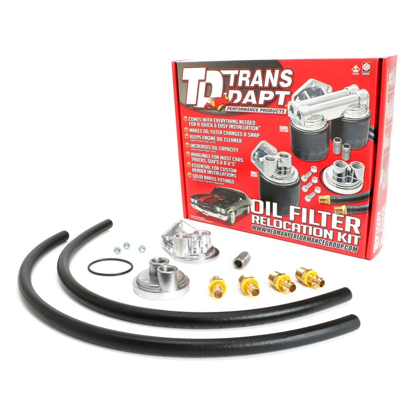 Trans-Dapt | Single Remote Oil Filter System; 2-1/2 in. ID; 2-3/4 in. OD Flange; 20mmX1.5