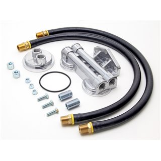 Trans-Dapt | DUAL Oil Filter Relocation Kit;2-1/2 in.ID;2-3/4 in.OD Filter Flange;3/4 in.-16