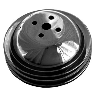 Trans-Dapt | WATER PUMP Pulley; 2 Groove; CHEVY BB (65-68); SHORT Water Pump-ASPHALT BLACK