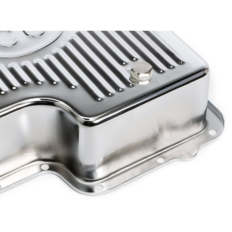 Trans-Dapt | CHROME STEEL EXTRA CAPACITY TRANSMISSION PAN; FINNED; FORD C6