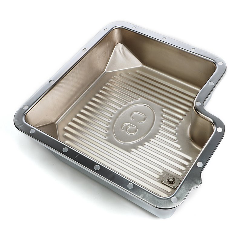 Trans-Dapt | CHROME STEEL EXTRA CAPACITY TRANSMISSION PAN; FINNED; FORD C6