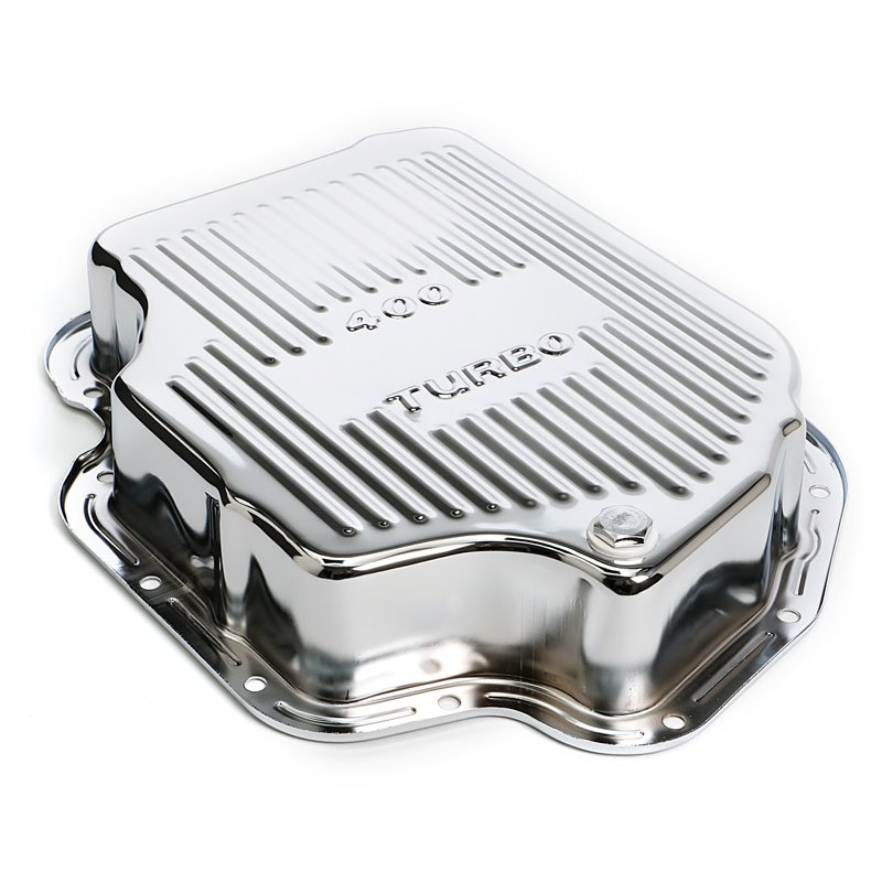 Trans-Dapt | TH400-CHROME Transmission Pan Extra Capacity (+1.5 Qt) 3 in. Depth FINNED