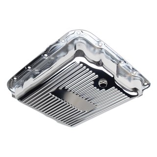 Trans-Dapt | 700R4/4L60E-CHROME Transmission Pan Stock Capacity Stock Depth FINNED Bottom