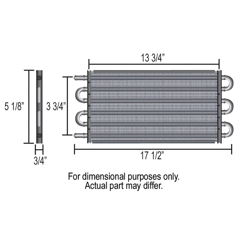 Derale | 4 Pass 17" Series 7000 Copper/Aluminum Transmission Cooler, -6AN