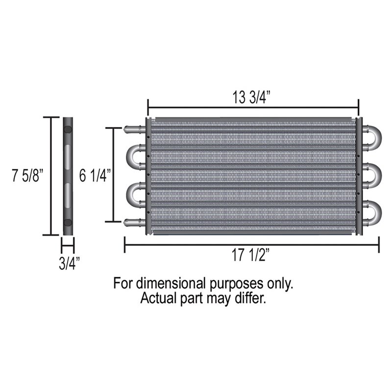 Derale | 6 Pass 17" Series 7000 Copper/Aluminum Transmission Cooler, -6AN