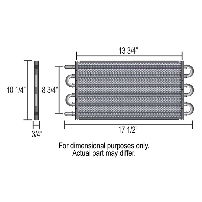 Derale | 8 Pass 18" Series 7000 Copper/Aluminum Tube&Fin Transmission Cooler Kit, -6AN