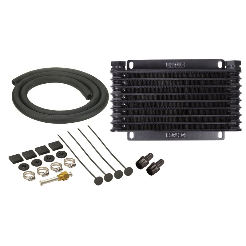 Derale | 9 Row Series 9000 Plate & Fin Transmission Cooler Kit, 1/2" NPT