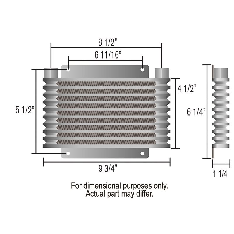 Derale | 9 Row Series 9000 Plate & Fin Transmission Cooler Kit, 1/2" NPT