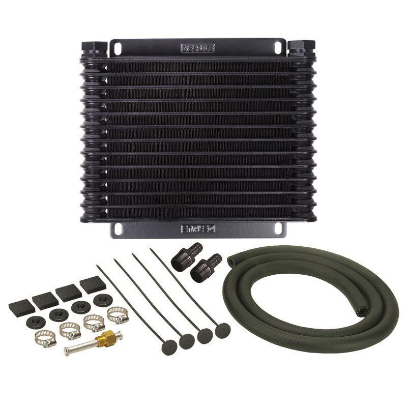 Derale | 13 Row Series 9000 Plate & Fin Transmission Cooler Kit, 1/2" NPT - BMW / Land Rover 1990-2019
