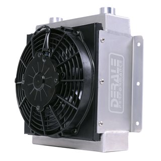 Derale | 18 Row Hi-Flow Racing Remote Fluid Cooler w/ Low Profile Fan, 7/8-14 UNF O-ring
