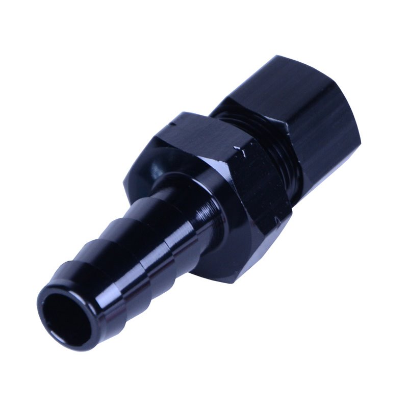 Derale | 3/8” Transmission Cooler Line to 3/8” NPT Hose Barb Black anodized Fitting